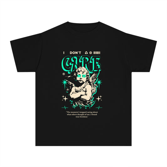 Youth Midweight Tee - "I Don't Care" Angel Design